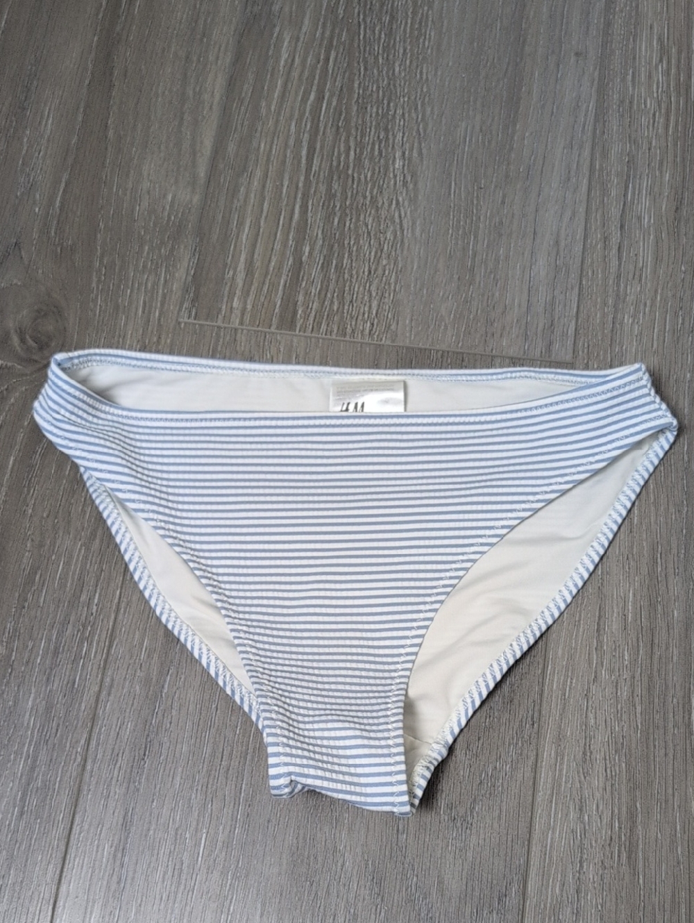 H&M Light Blue & White Striped Bikini Bottom